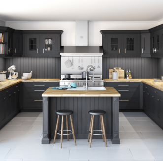 Cuisine noire et bois