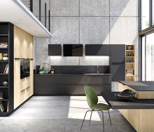 Cuisine noire et bois