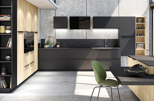 Cuisine noire et bois