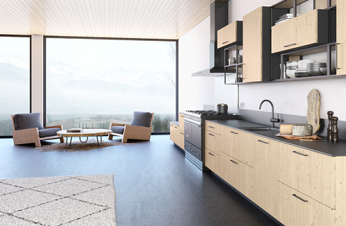 Cuisine noire et bois